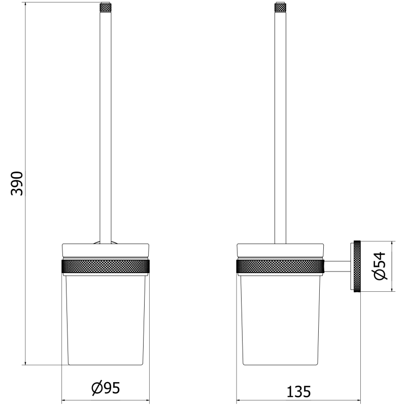 Mexen Gravo Toilettenbürste, Chrom - 70A93071-00