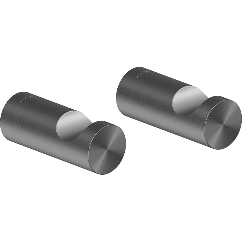 Mexen Loop towel hook (2 pcs), brushed gun gray - 70A71010-66
