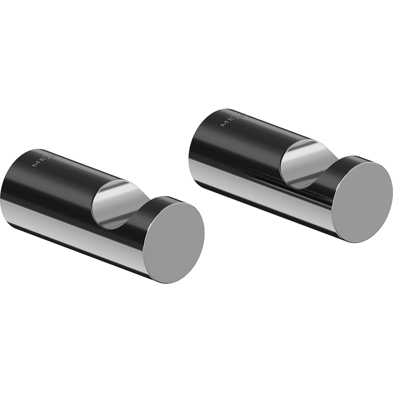 Mexen Loop towel hook (2 pcs), black chrome - 70A71010-73