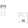 Mexen Loop Handtuchhaken (2 Stück), gebürstet gun gray - 70A71011-66