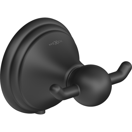 Mexen Lusso crochet double pour serviette, noir - 70A16812-70