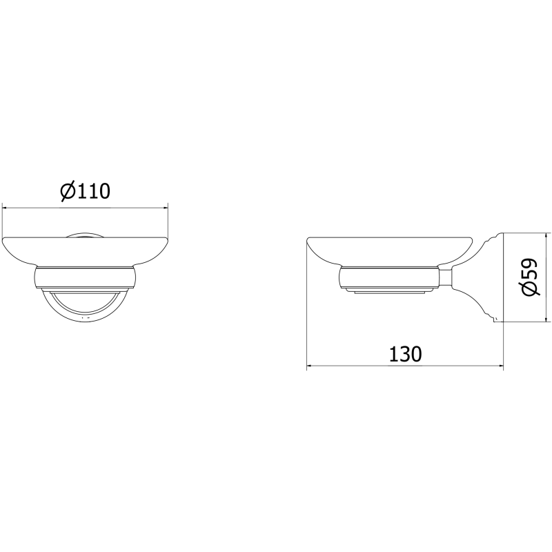 Mexen Lusso small shelf, black - 70A16855-70