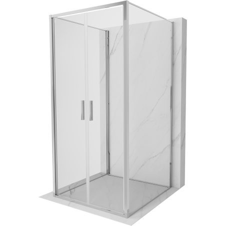 Mexen Exo-B Duo 3S cabina doccia 3 lati con apertura 70 x 70 cm, trasparente, cromo - 814-070-070-01-00-3S