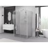 Mexen Exo-3S trīssienu dušas kabīne, šūpojamās durvis, 100 x 70 cm, caurspīdīga, hromēta - 814-100-070-01-00-3S