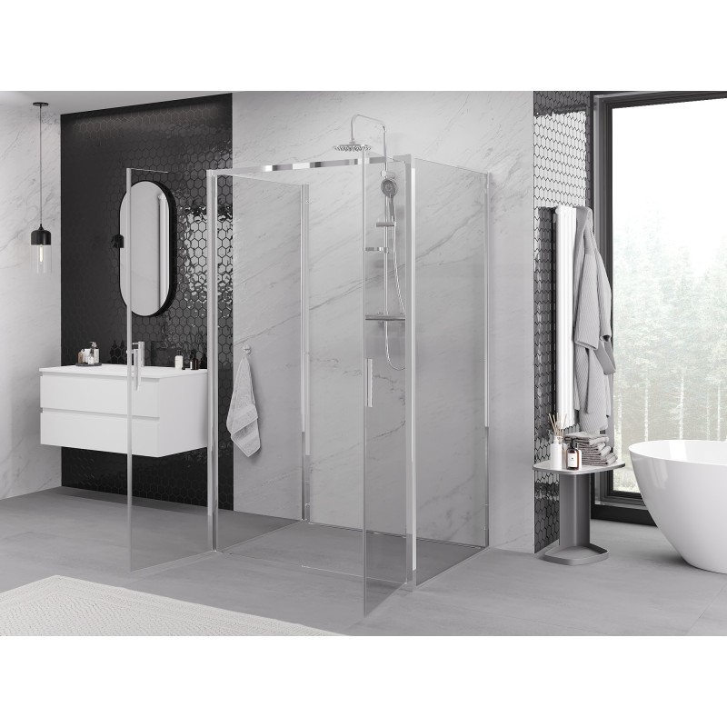 Mexen Exo-3S duša kabīne 3 sienu, verama 70 x 75 cm, caurspīdīga, hroms - 814-070-075-01-00-3S