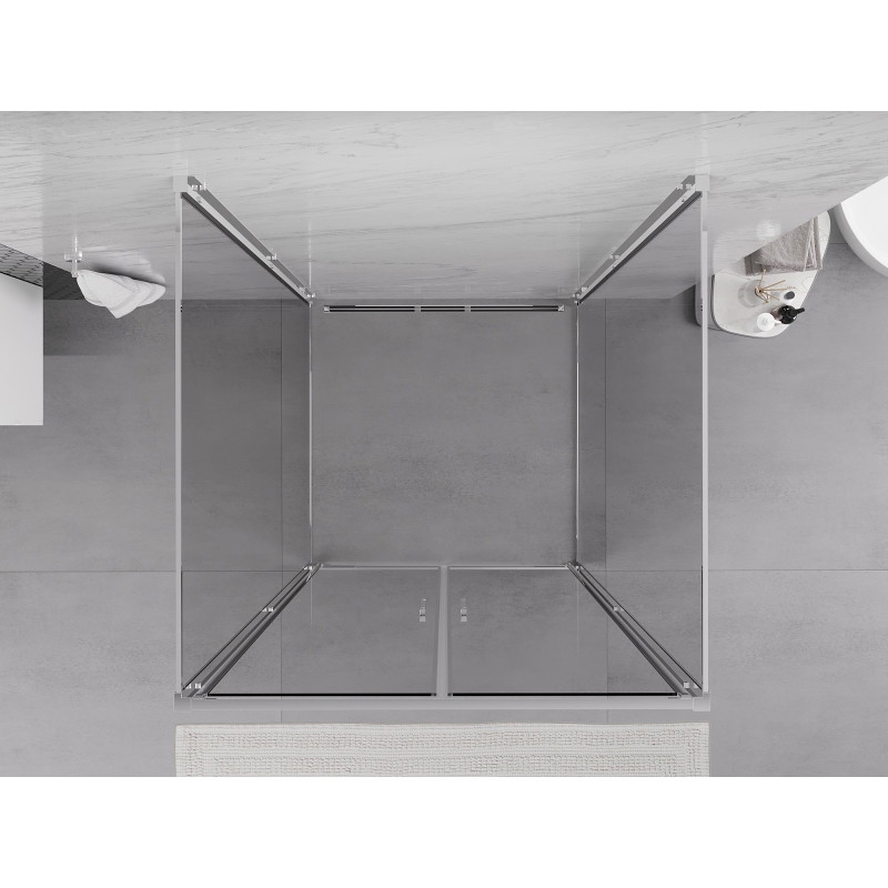 Mexen Exo-B Duo 3S καμπίνα ντους τρίθυρη ανακλινόμενη 80 x 80 cm, διαφανής, χρώμιο