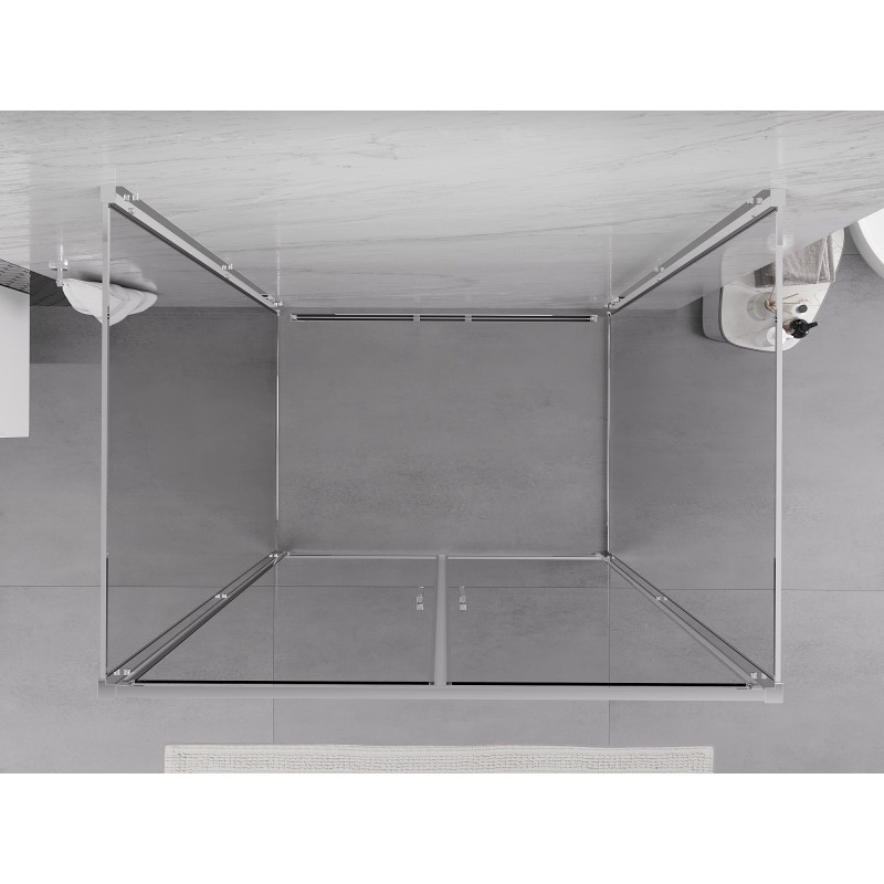 Mexen Exo-3S kabina prysznicowa 3-ścienna uchylna 90 x 80 cm, transparent, chrom - 814-090-080-01-00-3S