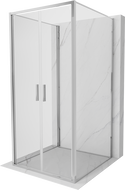 Mexen Exo-B Duo 3S trīsdaļīga dušas kabīne ar durvīm 110 x 110 cm, caurspīdīga, hromēta - 814-110-110-01-00-3S