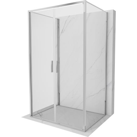 Mexen Exo-B Duo 3S cabina doccia a 3 lati battente 70 x 85 cm, trasparente, cromo - 814-070-085-01-00-3S
