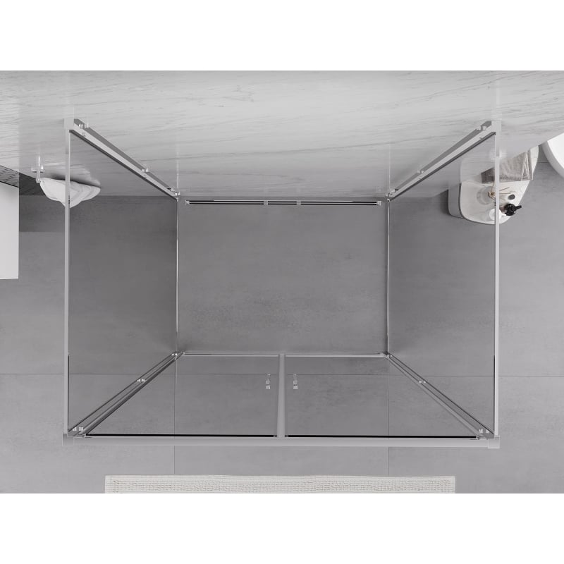 Mexen Exo-B Duo 3S cabina doccia a 3 lati battente 70 x 85 cm, trasparente, cromo - 814-070-085-01-00-3S
