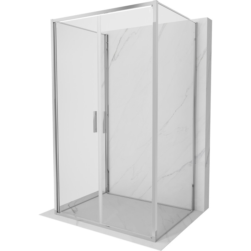 Mexen Exo-B Duo 3S kabina prysznicowa 3-ścienna uchylna 80 x 110 cm, transparent, chrom - 814-080-110-01-00-3S