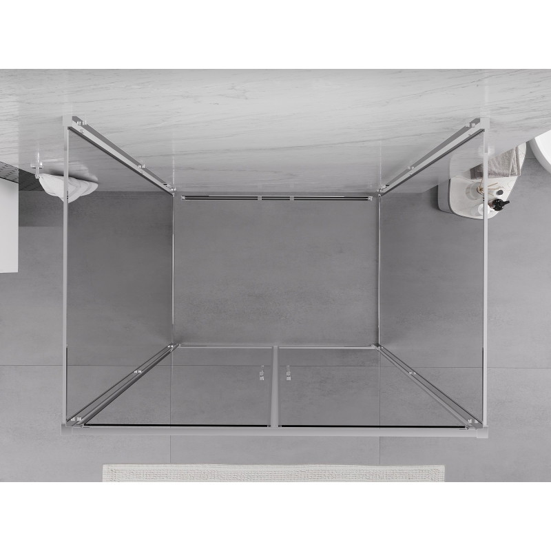 Mexen Exo-B Duo 3S 3-zijdige draaibare douchecabine 110 x 80 cm, transparant, chroom - 814-110-080-01-00-3S