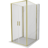 Mexen Exo-3S 3-sienu atverama dušas kabīne 70 x 70 cm, caurspīdīga, zelta - 814-070-070-50-00-3S