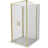 Mexen Exo-B Duo 3S cabina doccia a 3 lati con anta battente 80 x 80 cm, trasparente, dorata - 814-080-080-50-00-3S