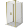 Mexen Exo-B Duo 3S 3-sided hinged shower cabin 100 x 100 cm, transparent, gold - 814-100-100-50-00-3S