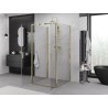 Mexen Exo-B Duo 3S kolmen seinän 90 x 90 cm käännettävä suihkukabiini, läpinäkyvä, kultainen - 814-090-090-50-00-3S