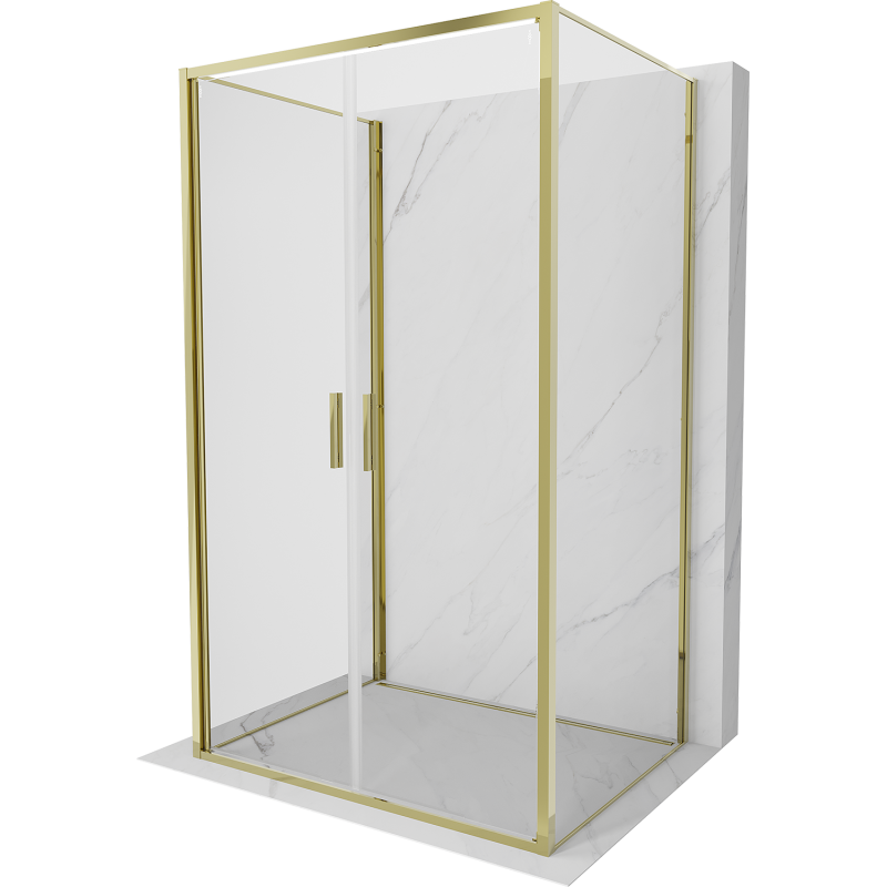 Mexen Exo-3S kabina prysznicowa 3-ścienna uchylna 70 x 85 cm, transparent, złota - 814-070-085-50-00-3S