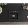 Mexen Milo fregadero de granito de 1 compartimento con grifo de cocina Rita, negro/dorado metálico - 6505-75-670300-70