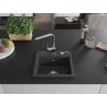 Mexen Milo fregadero de granito de 1 cubeta con grifo de cocina Rita, negro moteado - 6505-76-670300-00