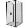 Mexen Exo-B Duo 3S 3-Sided Hinged Shower Enclosure 80 x 80 cm, Transparent, Black - 814-080-080-70-00-3S