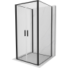 Mexen Exo-B Duo 3S cabine de douche 3 parois pivotante 100 x 100 cm, transparente, noire - 814-100-100-70-00-3S