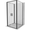 Mexen Exo-B Duo 3S 3-seinäinen suihkukaappi, 110 x 110 cm, kirkas, musta - 814-110-110-70-00-3S