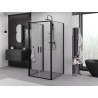 Mexen Exo-3S 3-sienu dušas kabīne ar bīdāmām durvīm 110 x 110 cm, caurspīdīga, melna - 814-110-110-70-00-3S