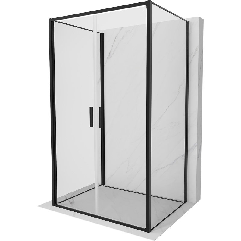 Mexen Exo-3S dušas kabīne 3-sienu atvērta 100 x 70 cm, caurspīdīga, melna - 814-100-070-70-00-3S