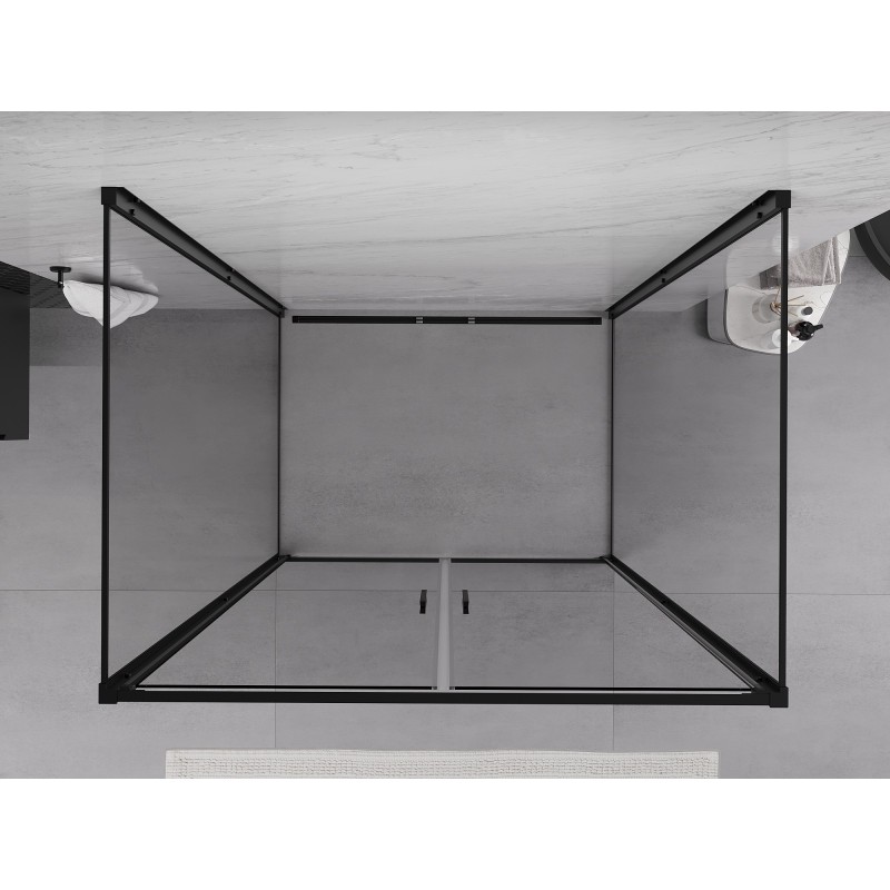 Mexen Exo-3S kabina prysznicowa 3-ścienna uchylna 90 x 70 cm, transparent, czarna - 814-090-070-70-00-3S