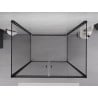 Mexen Exo-B Duo 3S cabina doccia a 3 lati con anta battente 70 x 85 cm, trasparente, nera - 814-070-085-70-00-3S