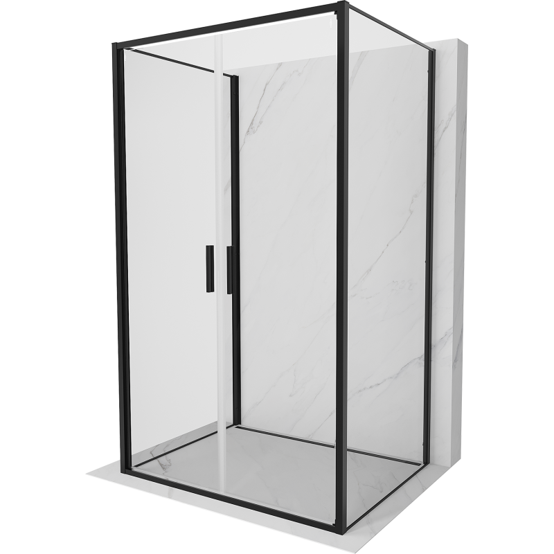 Mexen Exo-3S kabina prysznicowa 3-ścienna uchylna 70 x 90 cm, transparent, czarna - 814-070-090-70-00-3S