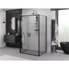 Mexen Exo-B Duo 3S cabina doccia a 3 lati con apertura a 70 x 110 cm, trasparente, nero - 814-070-110-70-00-3S