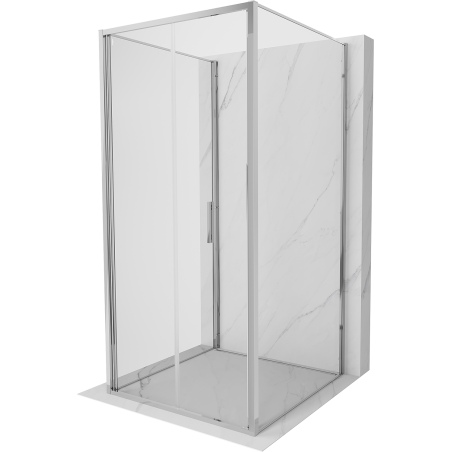Mexen Exo-F 3S cabine de duche 3-paredes dobrável 90 x 90 cm, transparente, cromada - 816-090-090-01-00-3S