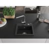 Mexen Milo 1-bowl granite sink with Rita kitchen tap, black - 6505-77-670300-00