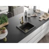 Mexen Milo 1-bowl granite sink with Rita kitchen tap, black - 6505-77-670300-50