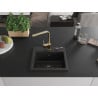Mexen Milo 1-bowl granite sink with Rita kitchen tap, black - 6505-77-670300-50-B