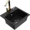 Mexen Milo 1-bowl granite sink with Rita kitchen tap, black - 6505-77-670300-50-B