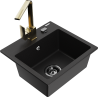 Mexen Milo fregadero de granito de 1 seno con grifo de cocina Rita, negro - 6505-77-670300-50-B