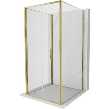 Mexen Exo-F 3S cabina doccia 3 lati pieghevole 85 x 85 cm, trasparente, oro - 816-085-085-50-00-3S