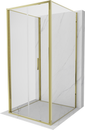 Mexen Exo-F 3S cabine de douche 3 parois pliante 95 x 95 cm, transparent, dorée - 816-095-095-50-00-3S