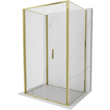Mexen Exo-F 3S kabina prysznicowa 3-ścienna składana 100 x 80 cm, transparent, złota - 816-100-080-50-00-3S