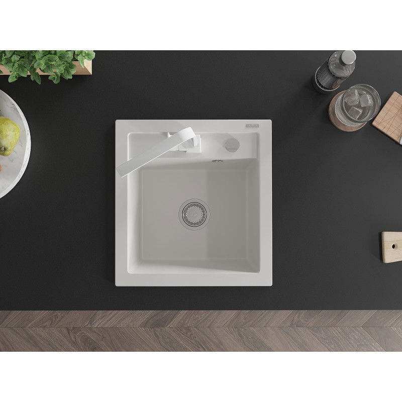 Mexen Vito νεροχύτης γρανιτένιος 1-διαμέτρου με μπαταρία κουζίνας Rita,