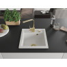 Mexen Vito granit gootsteen 1-kompartment met keukenmengkraan Rita, wit - 6503-20-670300-50