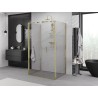 Mexen Exo-F 3S cabina doccia a 3 lati pieghevole 100 x 90 cm, trasparente, oro - 816-100-090-50-00-3S