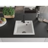 Mexen Vito granite sink 1-bowl with kitchen tap Rita, white - 6503-20-670300-70