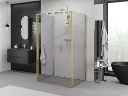 Mexen Exo-3S trīsdaļīga saliekama dušas kabīne 85 x 95 cm, caurspīdīga, zelta - 816-085-095-50-00-3S