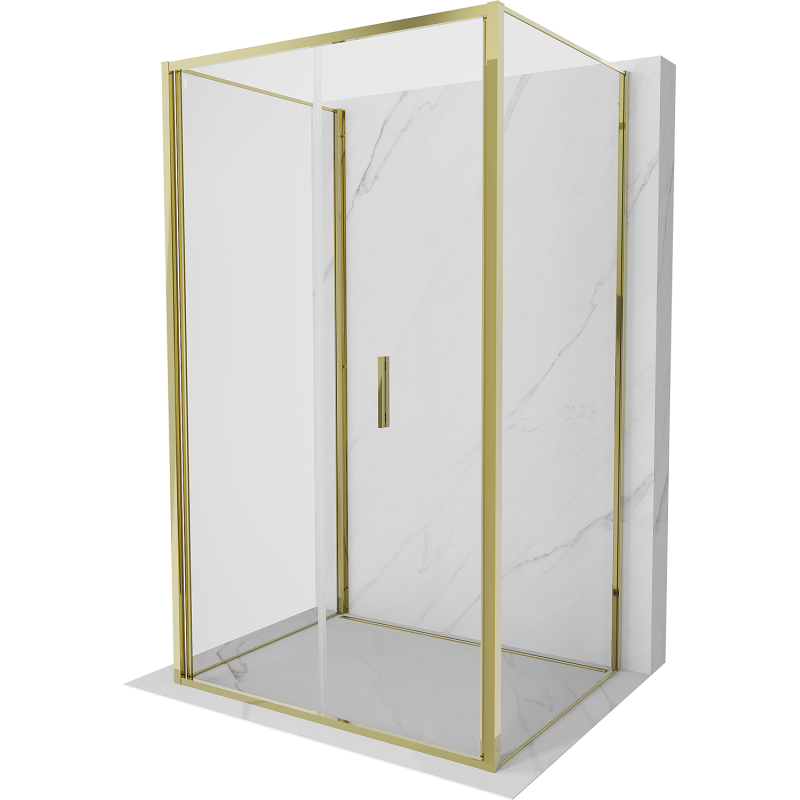 Mexen Exo-3S kabina prysznicowa 3-ścienna składana 110 x 95 cm, transparent, złota - 816-110-095-50-00-3S