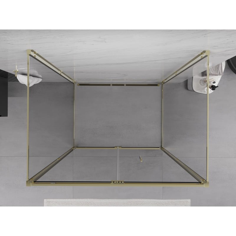 Mexen Exo-3S kabina prysznicowa 3-ścienna składana 120 x 95 cm, transparent, złota - 816-120-095-50-00-3S