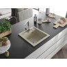 Mexen Vito granitische 1-komoors gootsteen met keukenkraan Rita, beige - 6503-69-670300-00