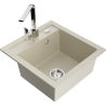 Mexen Vito fregadero de granito de 1 seno con grifo de cocina Rita, beige - 6503-69-670300-00